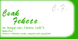 csak fekete business card